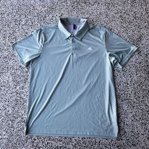 Adidas Golf Polo Mens Large All Over Print Diamonds Performance Collared Shirt